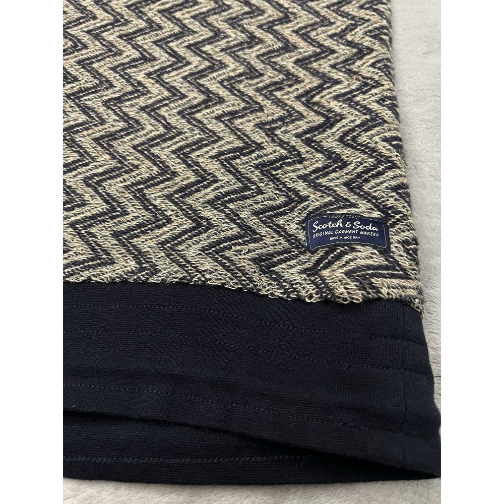 Scotch & Soda Sweater Mens Large Geometric Pattern Knit Cotton Preppy Crewneck - Picture 5 of 9